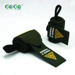 Power & Thunder Weightlifting Wrist Wraps – Military Green with Gold Triangle Logo