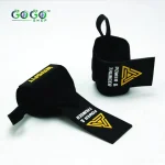 Power & Thunder Weightlifting Wrist Wraps – Military Green with Gold Triangle Logo - Image 2